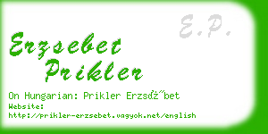 erzsebet prikler business card